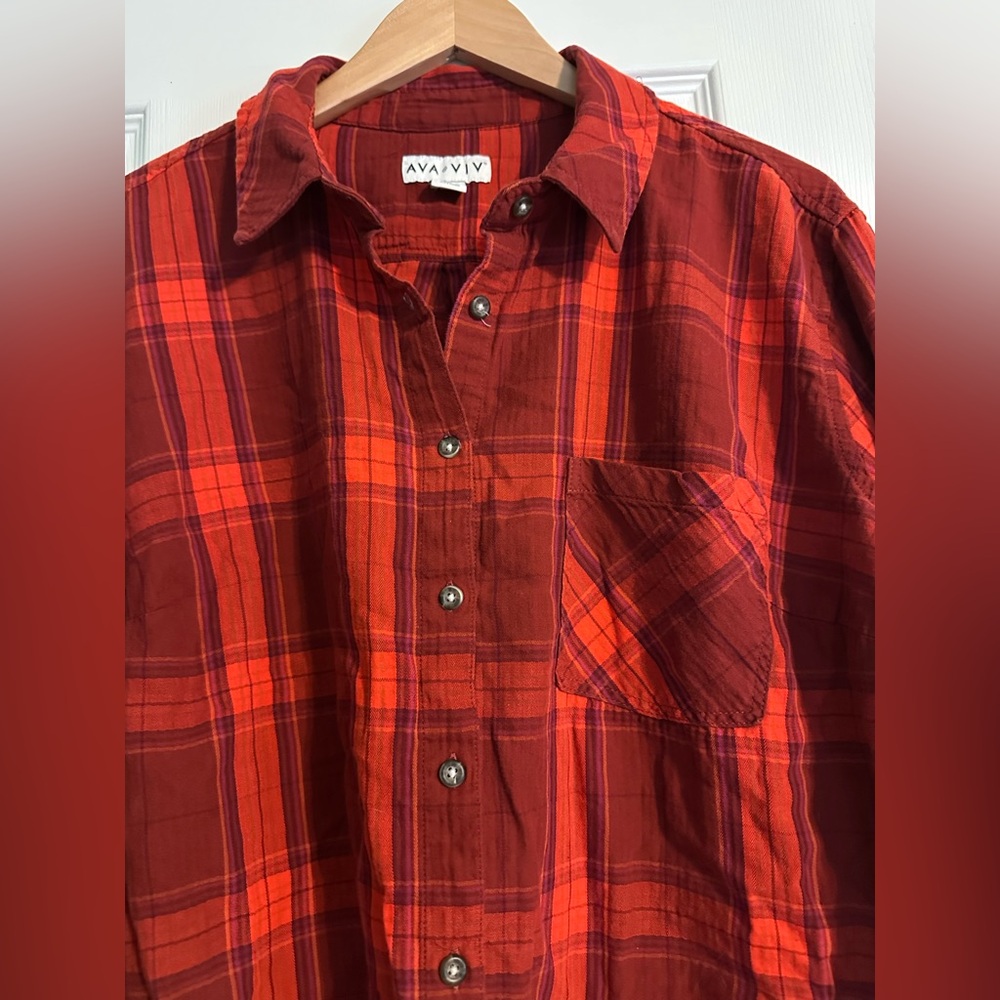 Red & Burnt Orange Flannel
